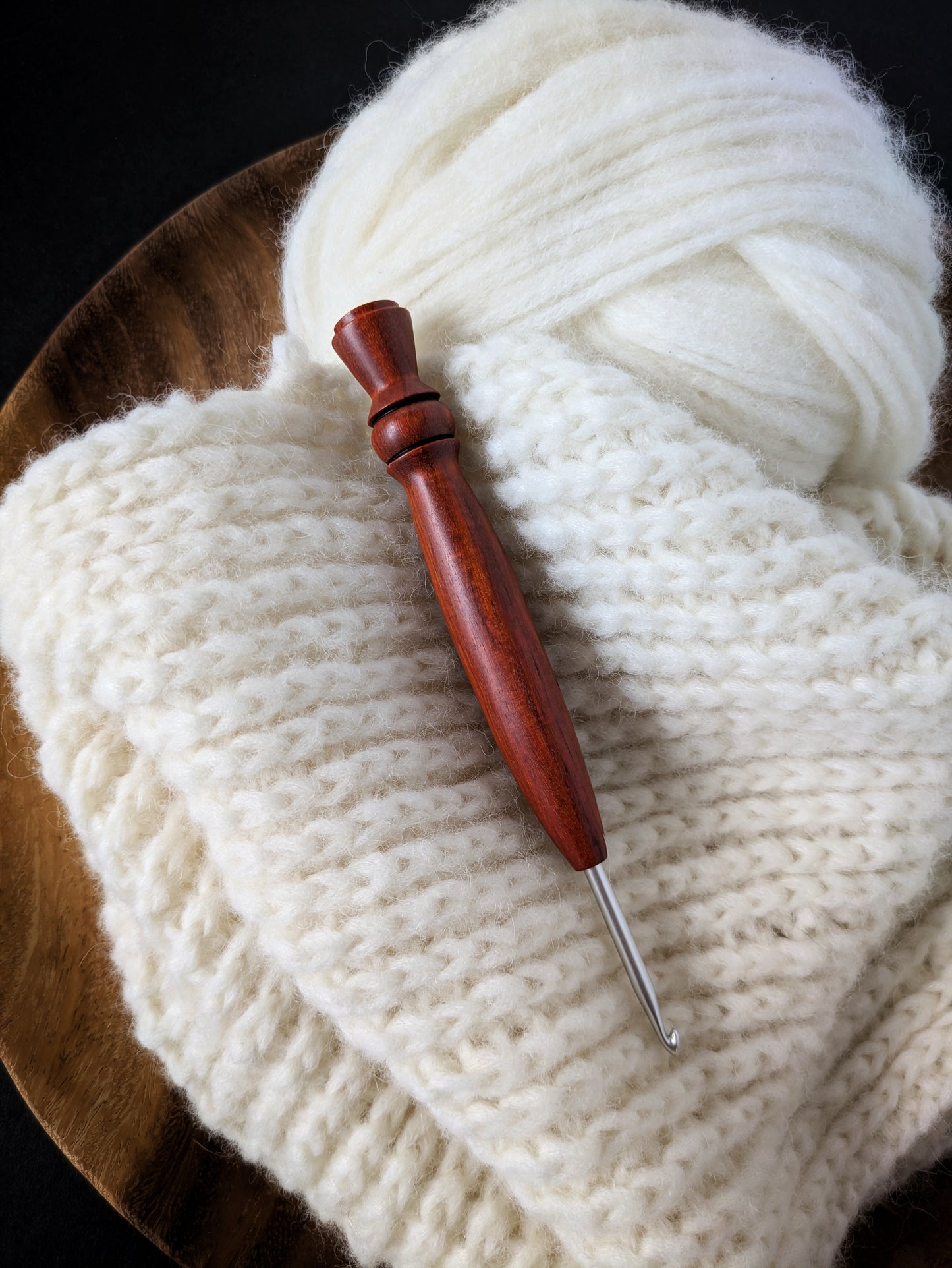 G 4mm Orangeheart Ergonomic Wood Crochet Hook