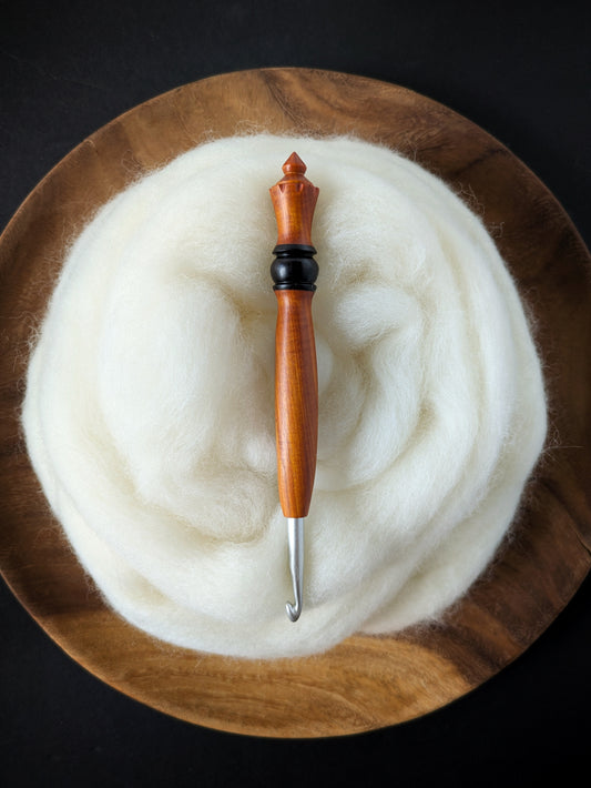 J 6mm Orangeheart & Blackwood Ergonomic Wood Crochet Hook