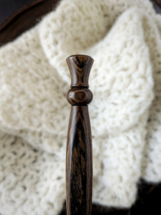 G 4mm Bocote Ergonomic Wood Crochet Hook