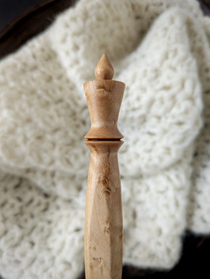 G 4mm Birdseye Maple Ergonomic Wood Crochet Hook