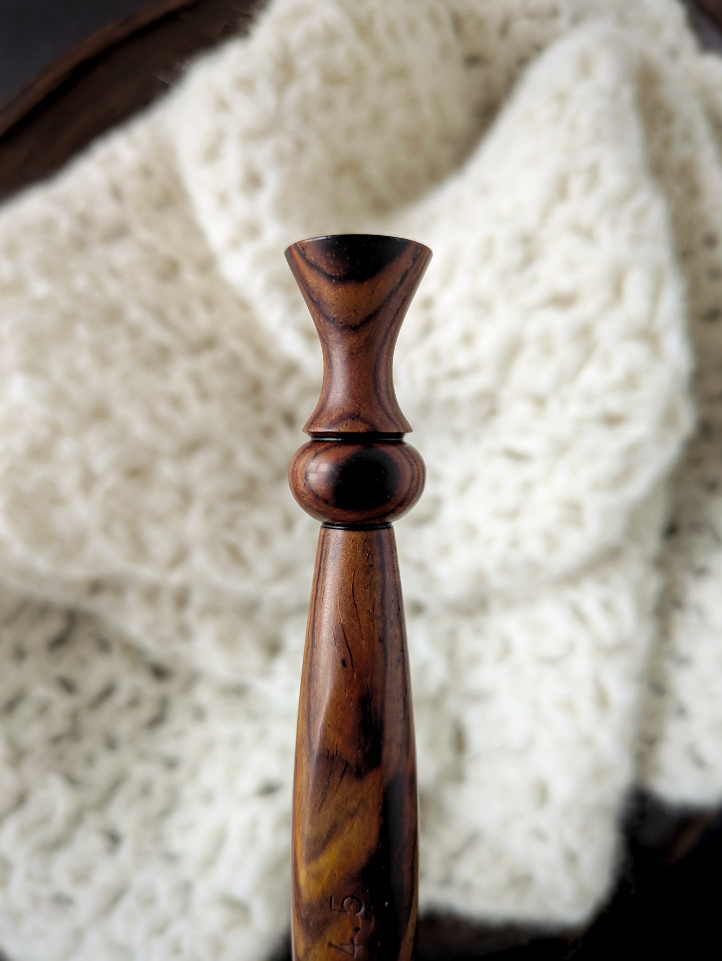 7 4.5mm Cocobolo Ergonomic Wood Crochet Hook