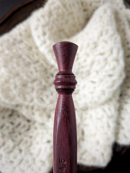 7 4.5mm Purpleheart Ergonomic Wood Crochet Hook