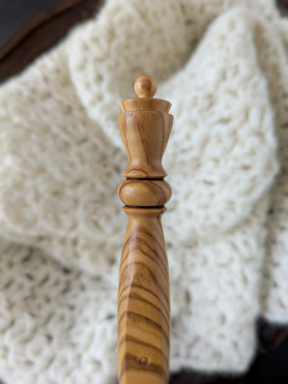 J 6mm Olivewood Ergonomic Wood Crochet Hook