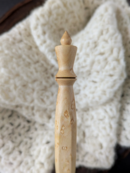 J 6mm Birdseye Maple Ergonomic Wood Crochet Hook