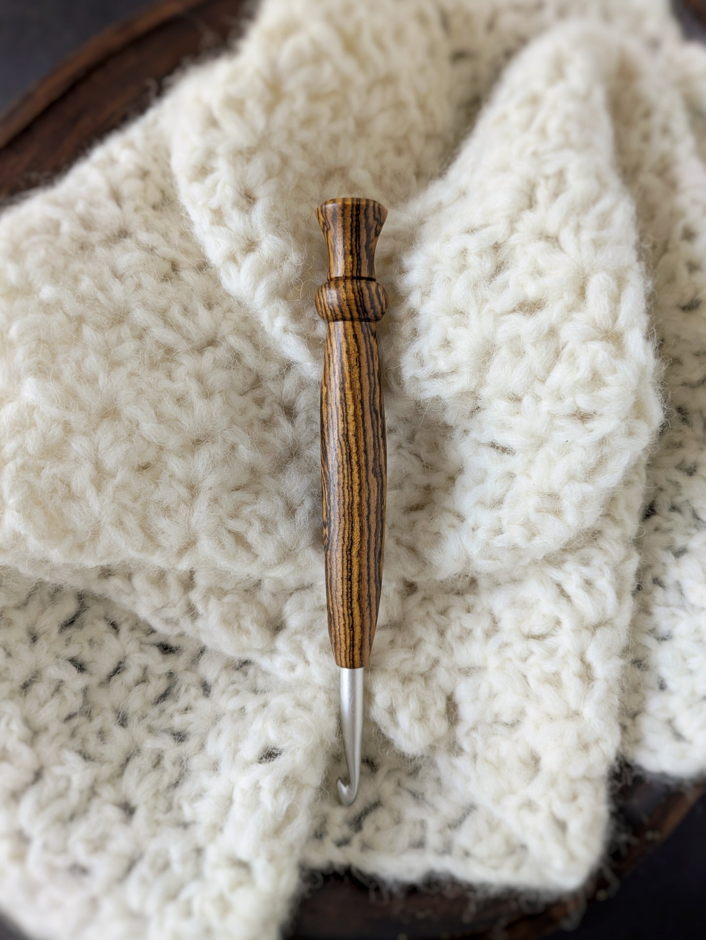 J 6mm Bocote Ergonomic Wood Crochet Hook