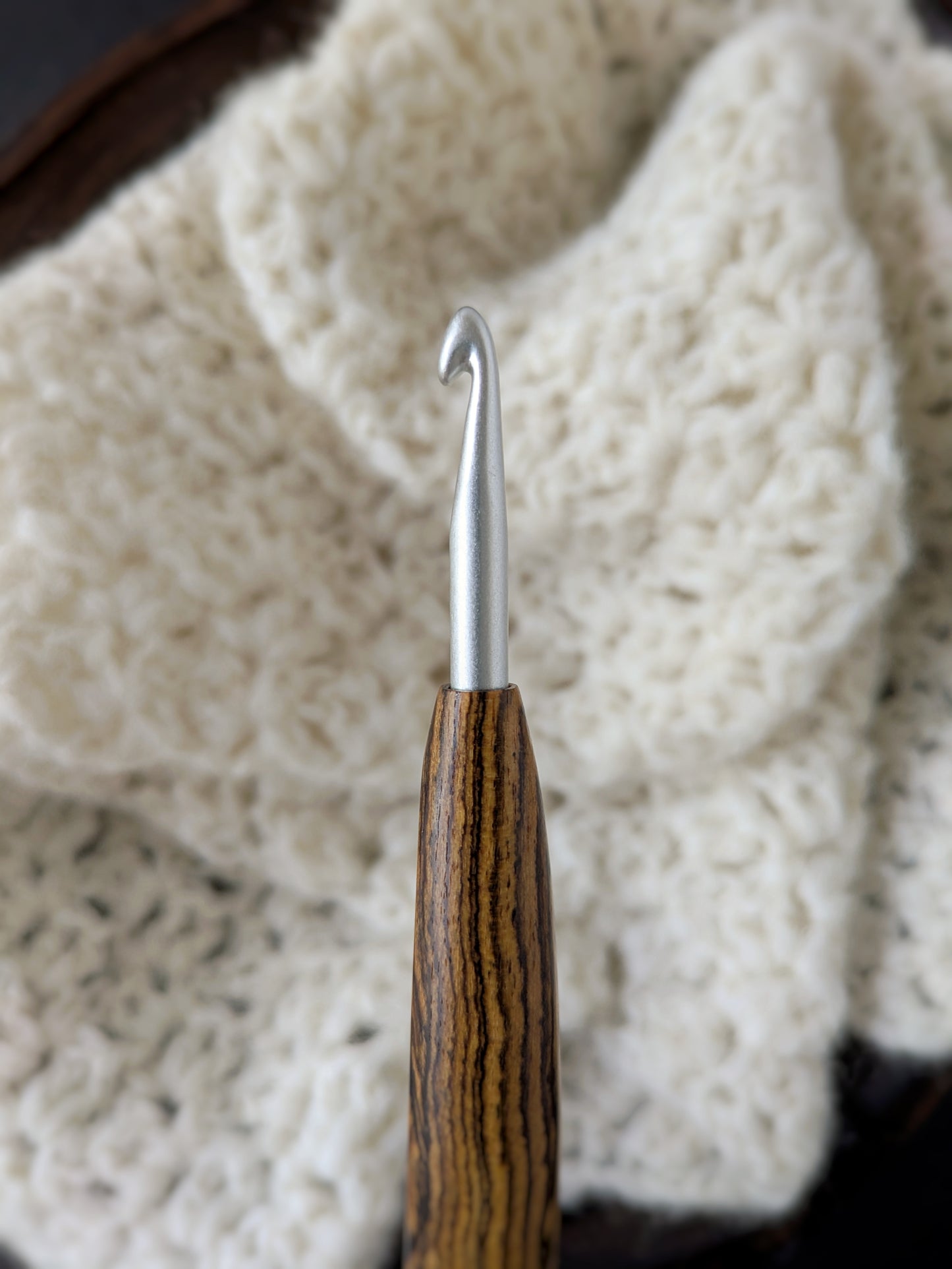 J 6mm Bocote Ergonomic Wood Crochet Hook