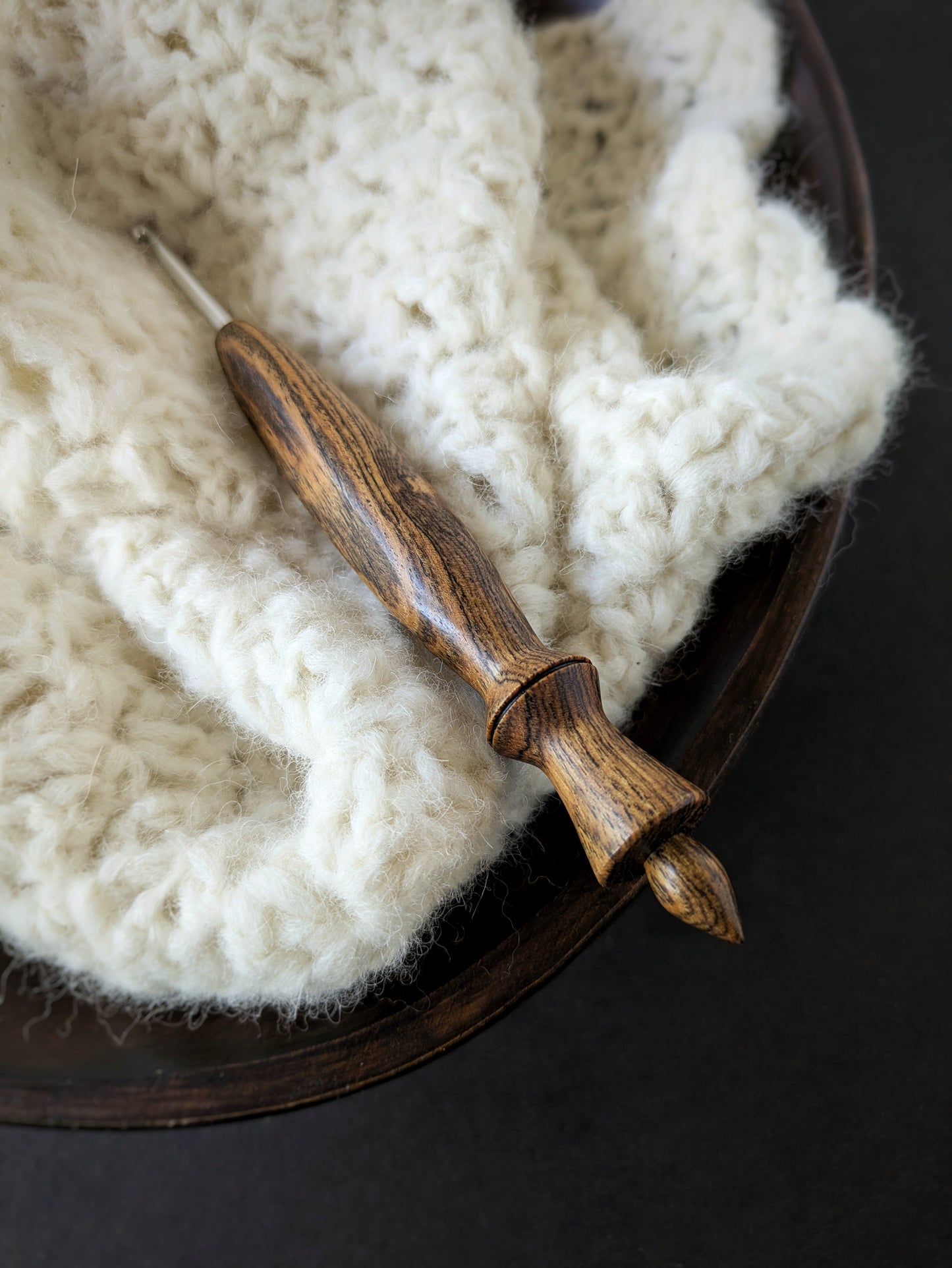 G 4mm Bocote Ergonomic Wood Crochet Hook