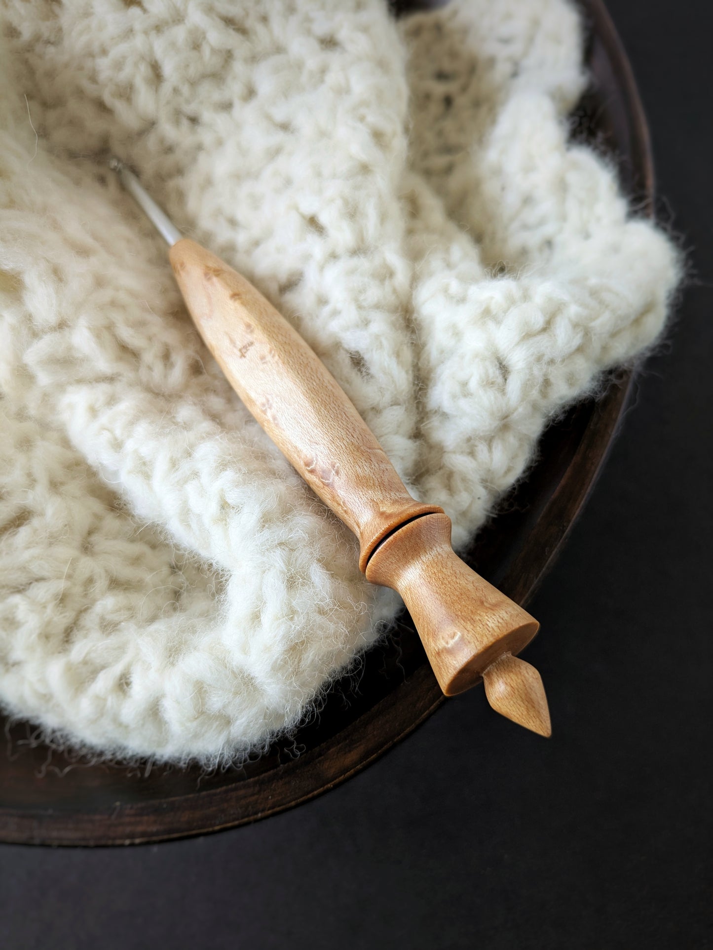 G 4mm Birdseye Maple Ergonomic Wood Crochet Hook