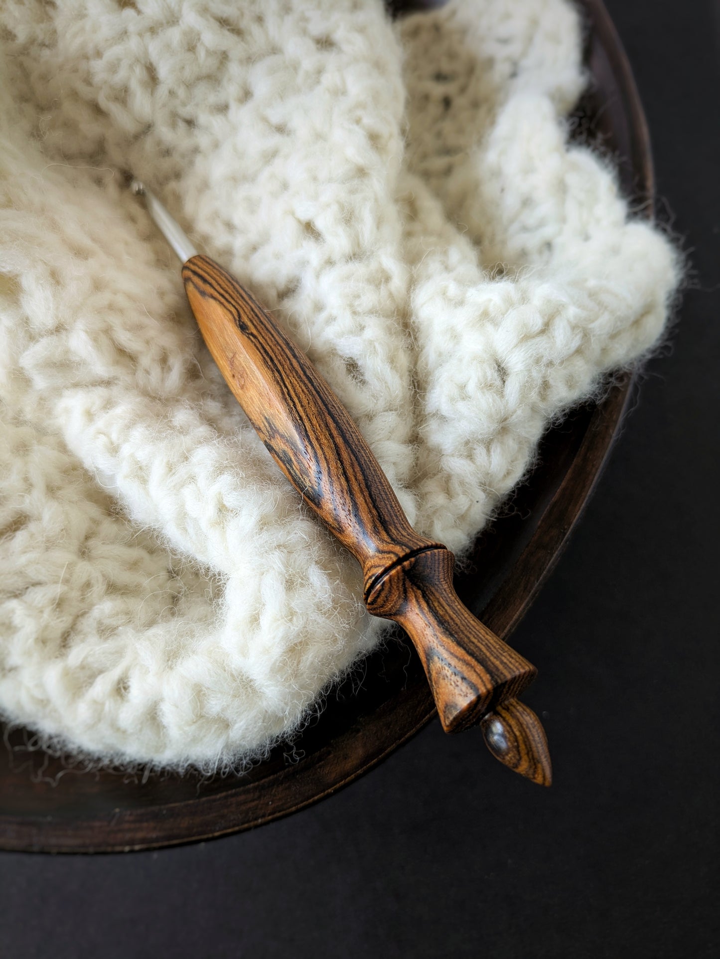 7 4.5mm Bocote Ergonomic Wood Crochet Hook