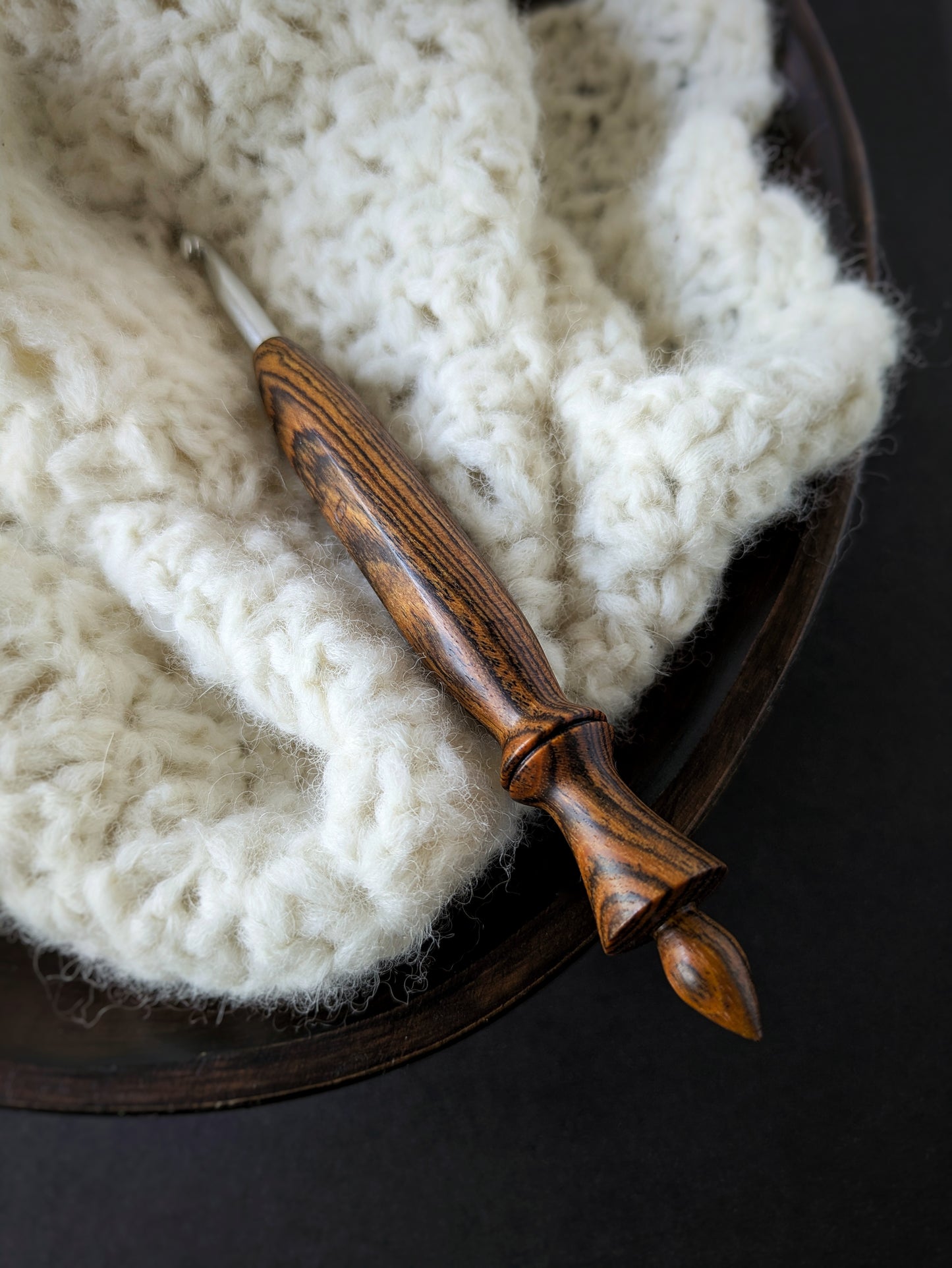 J 6mm Bocote Ergonomic Wood Crochet Hook