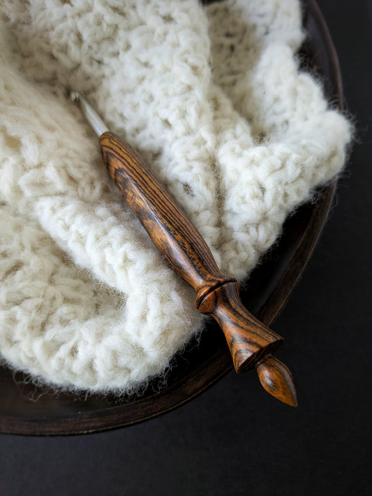 J 6mm Bocote Ergonomic Wood Crochet Hook