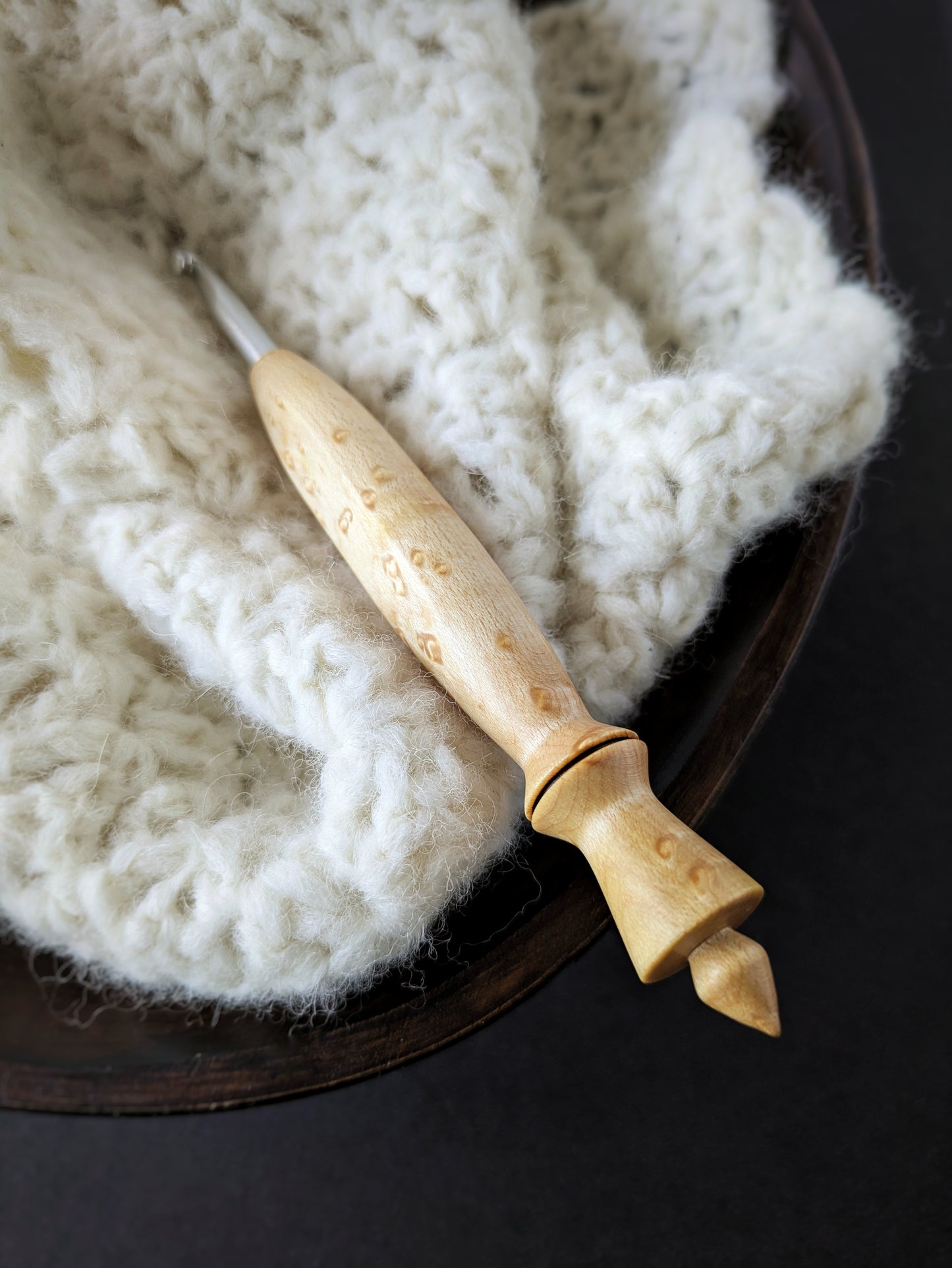 J 6mm Birdseye Maple Ergonomic Wood Crochet Hook