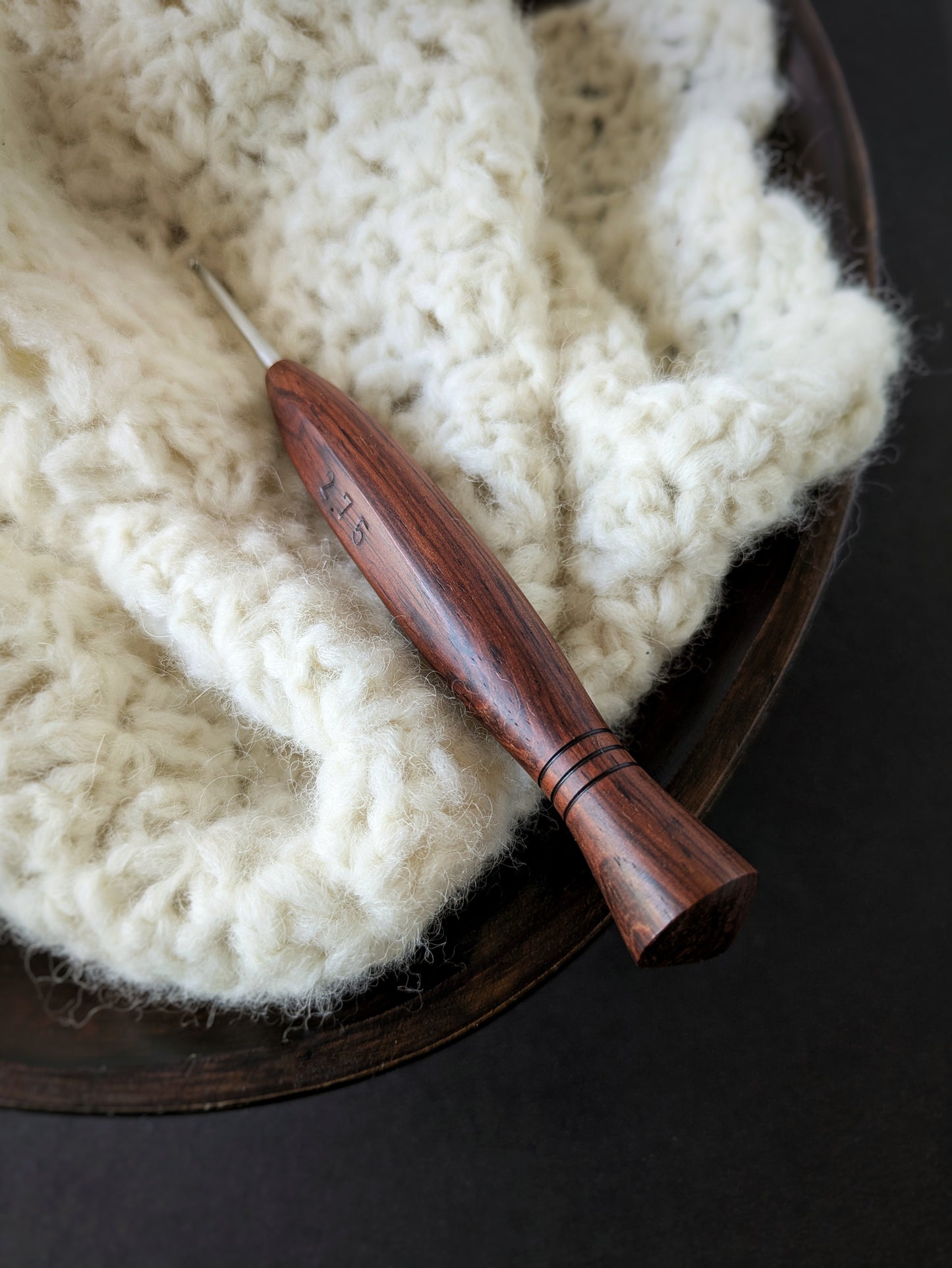 C 2.75mm Rosewood Ergonomic Wood Crochet Hook