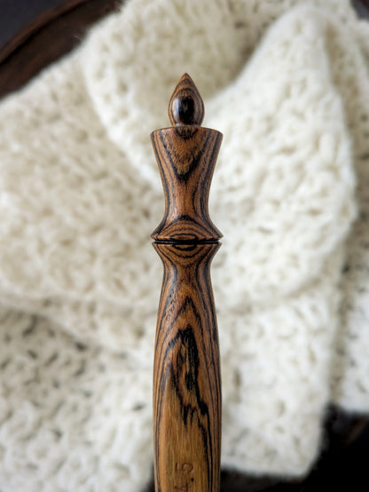 7 4.5mm Bocote Ergonomic Wood Crochet Hook