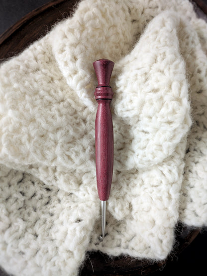 7 4.5mm Purpleheart Ergonomic Wood Crochet Hook
