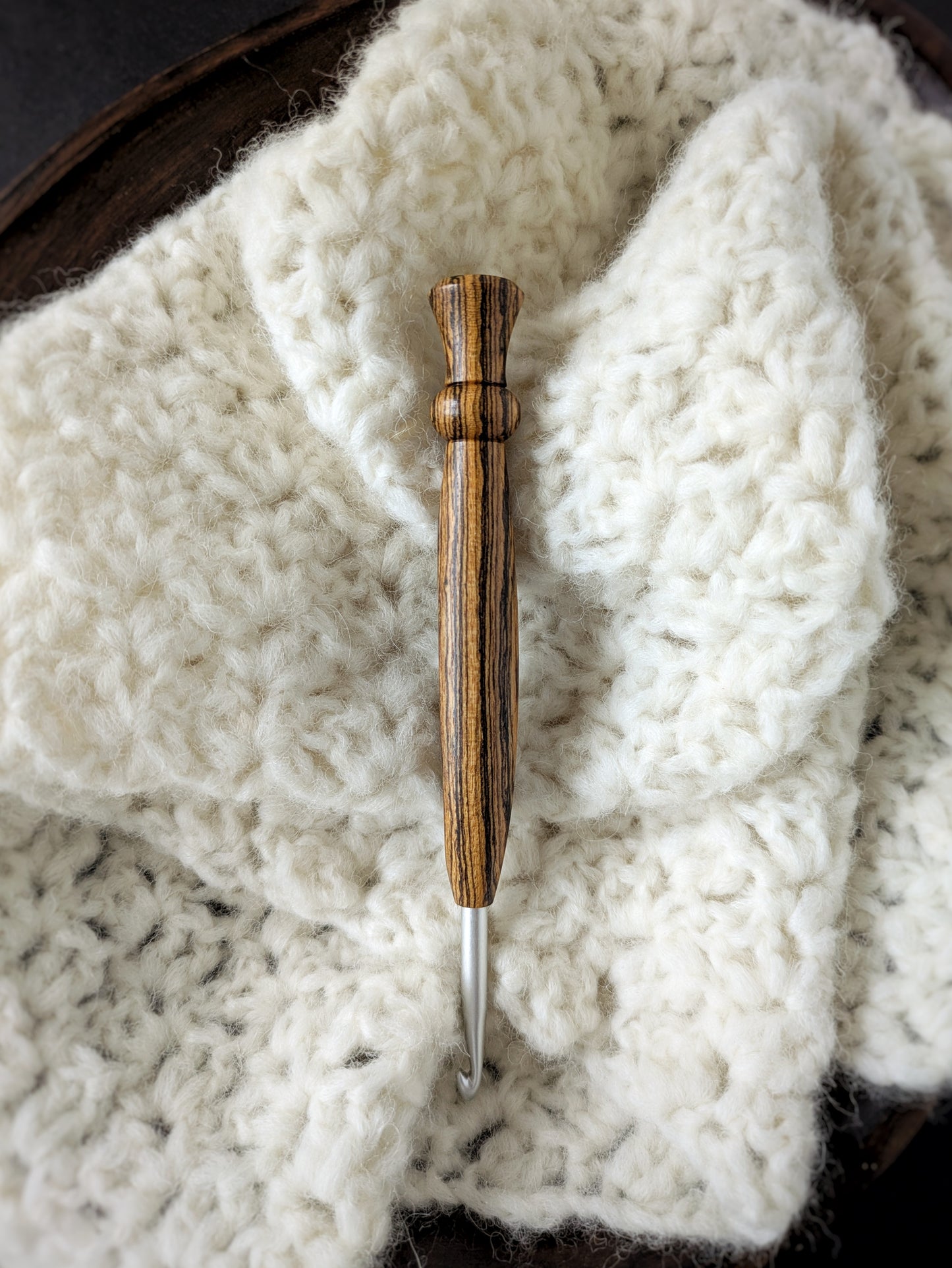 H 5mm Bocote Ergonomic Wood Crochet Hook