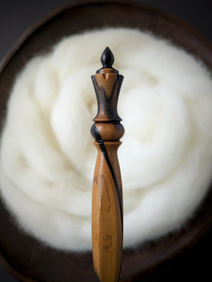 7 4.5mm Black & White Ebony Ergonomic Wood Crochet Hook