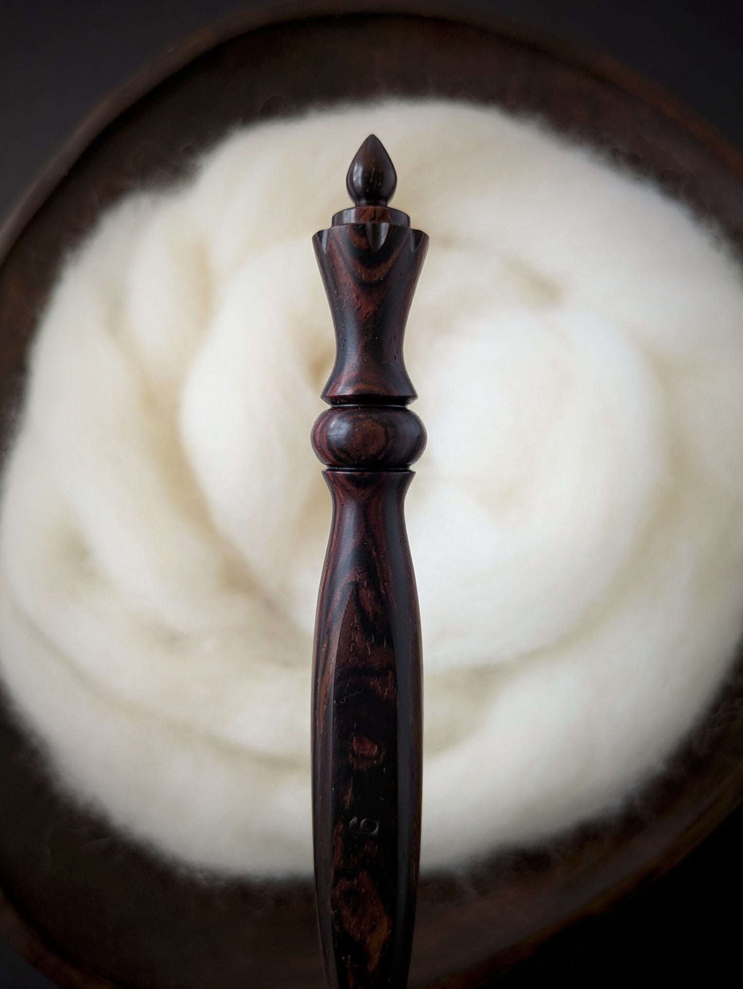 J 6mm Rosewood Ergonomic Wood Crochet Hook