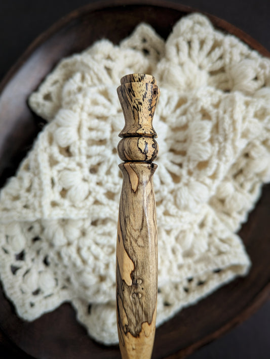 E 3.5mm Tamarind Ergonomic Wood Crochet Hook RTS