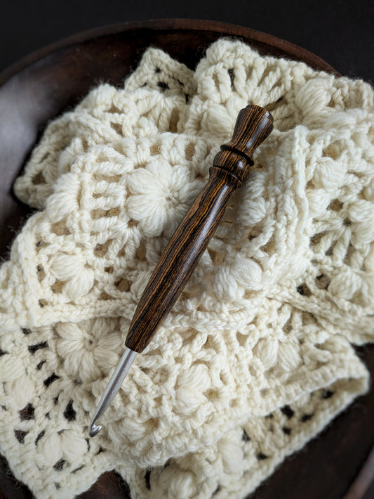 I 5.5mm Bocote Ergonomic Wood Crochet Hook RTS