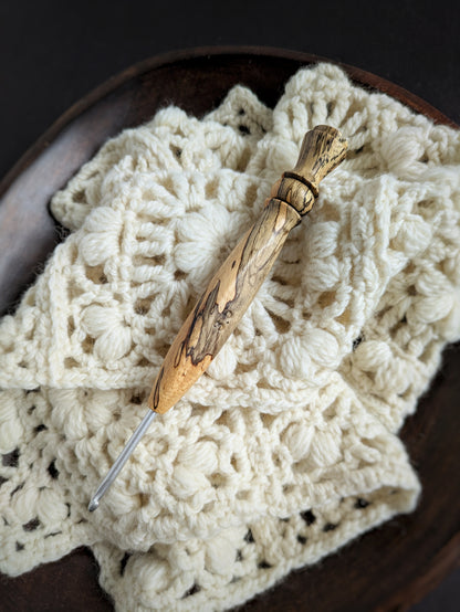 E 3.5mm Tamarind Ergonomic Wood Crochet Hook RTS