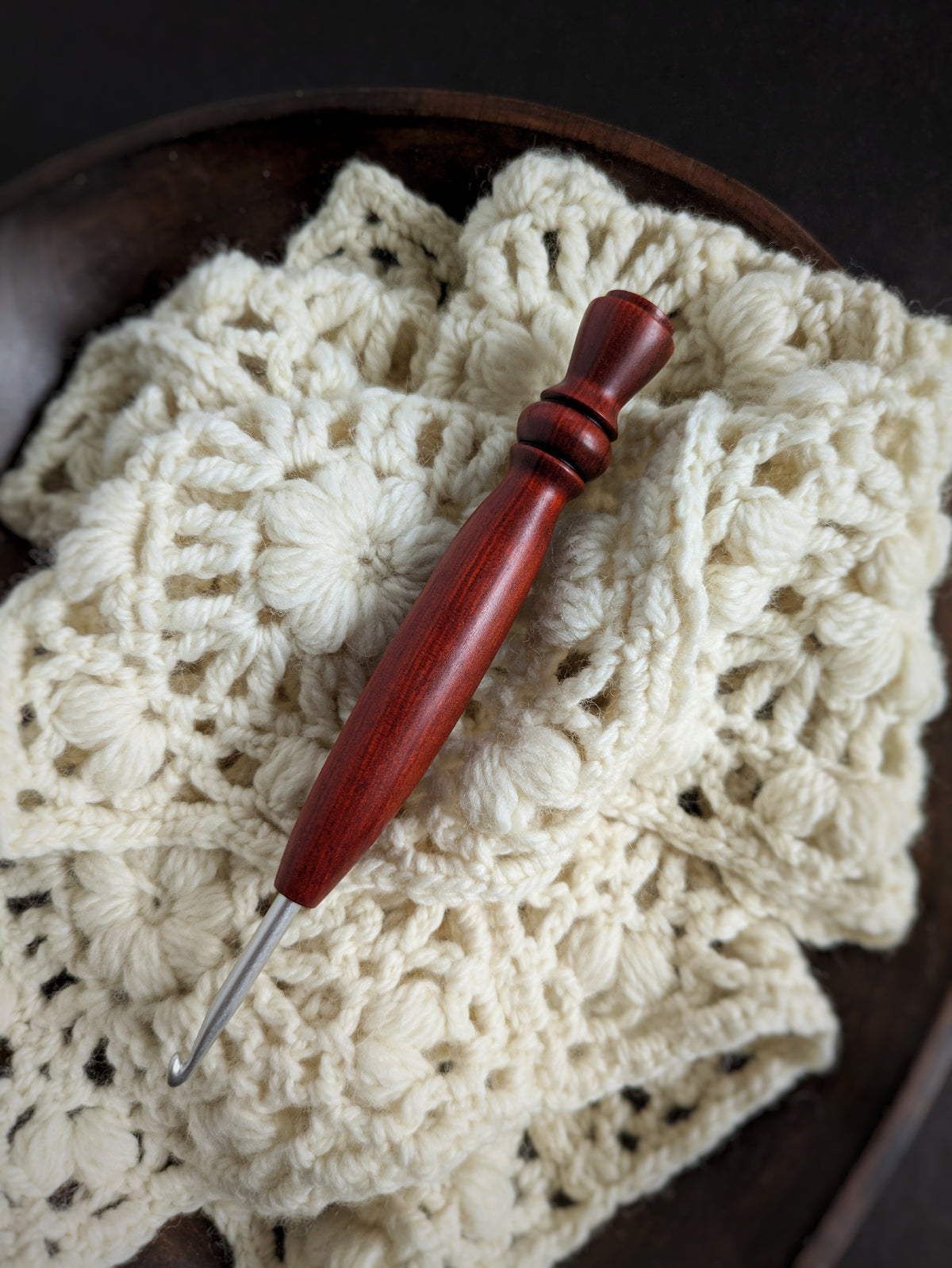 7 4.5mm Redheart Ergonomic Wood Crochet Hook RTS