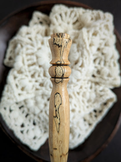 H 5mm Tamarind Ergonomic Wood Crochet Hook RTS