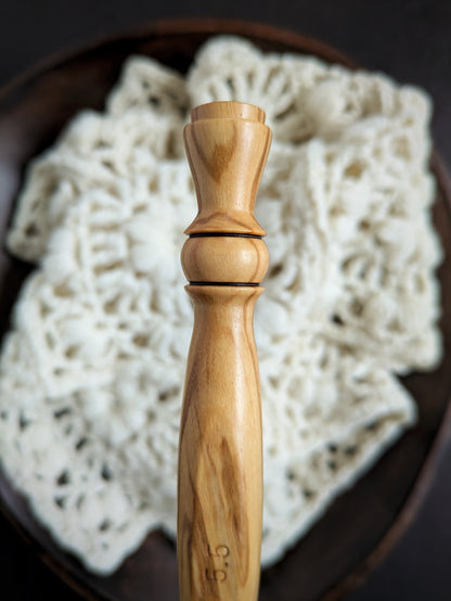 I 5.5mm Olivewood Ergonomic Wood Crochet Hook RTS