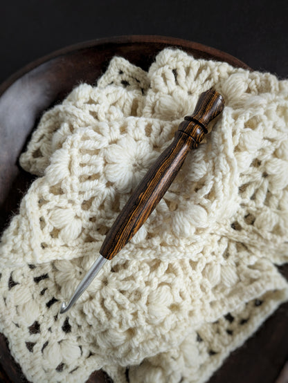 I 5.5mm Bocote Ergonomic Wood Crochet Hook RTS