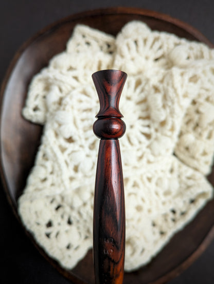 I 5.5mm Cocobolo Ergonomic Wood Crochet Hook RTS