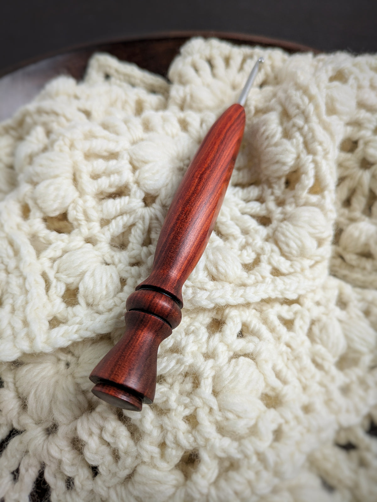 D 3.25mm Redheart Ergonomic Wood Crochet Hook RTS