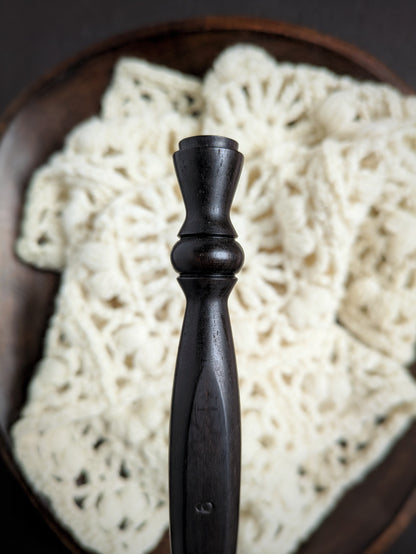J 6mm Blackwood Ergonomic Wood Crochet Hook RTS
