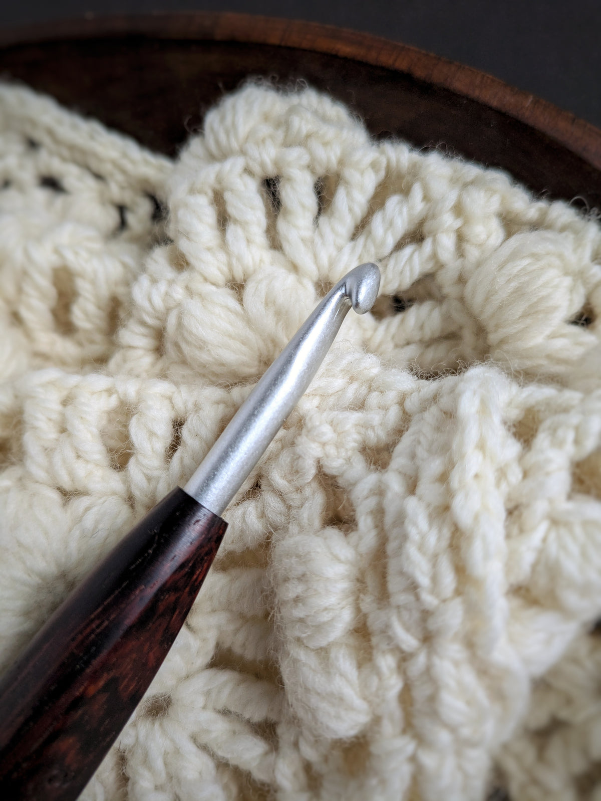 J 6mm Cocobolo Ergonomic Wood Crochet Hook RTS