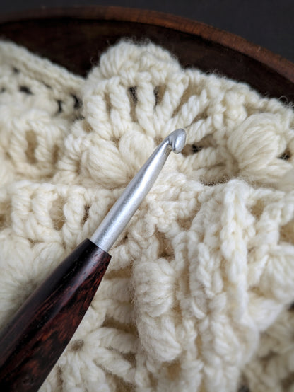 J 6mm Cocobolo Ergonomic Wood Crochet Hook RTS