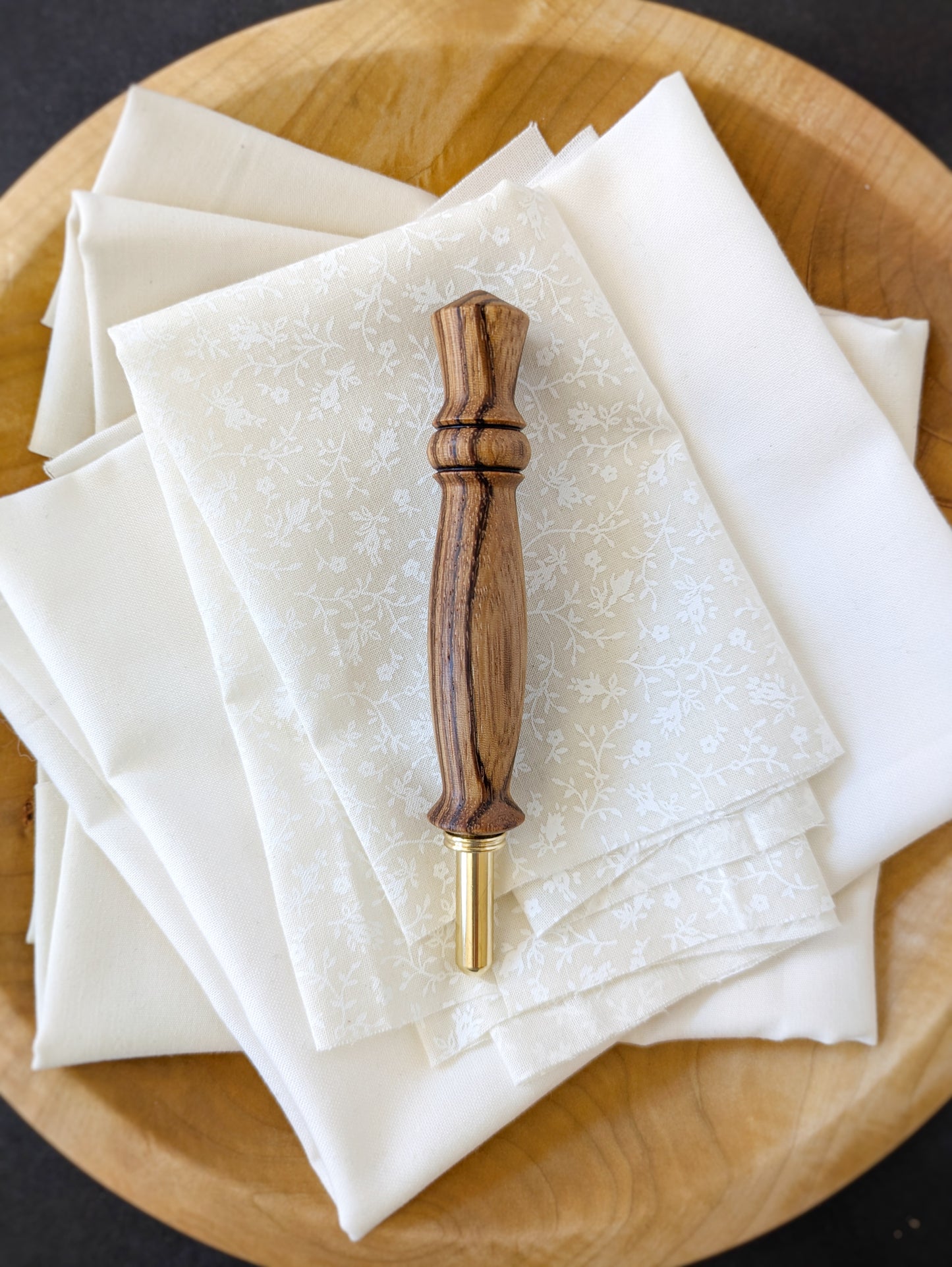 Zebrawood + Gold Ergonomic Wood Seam Ripper